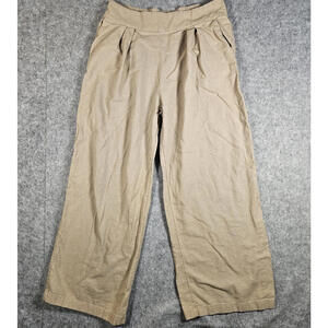 Abercrombie & Fitch Womens Linen Blend Elastic Waist Pants Size Lr READ
